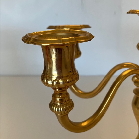 Vintage 18 Karat Gold Plated Candelabra - Picture 9 of 11
